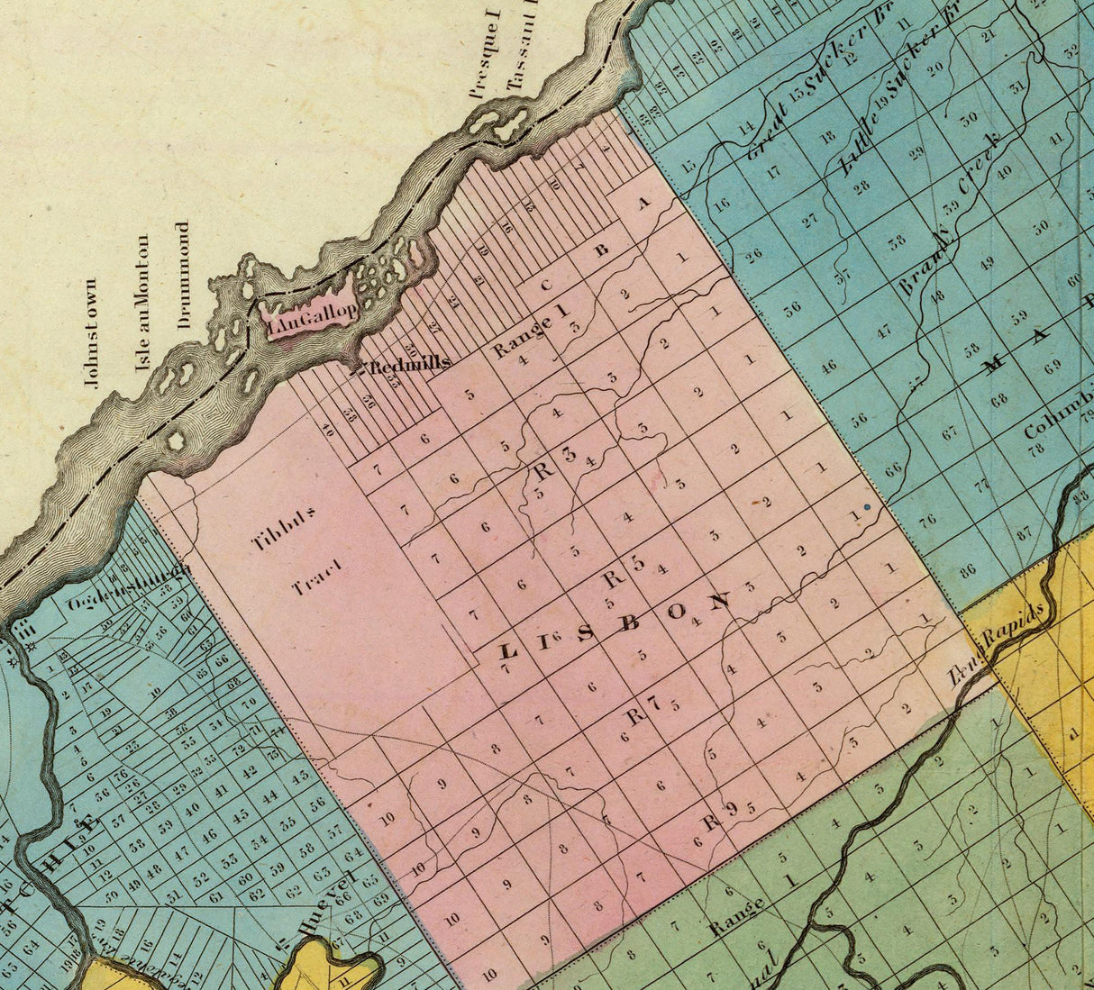 1829 Map of St Lawrence County New York