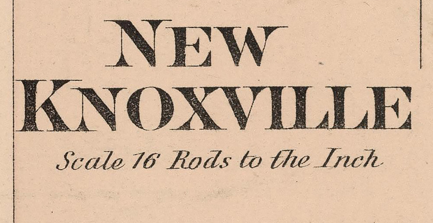 1880 Town Map of New Knoxville Auglaize County Ohio