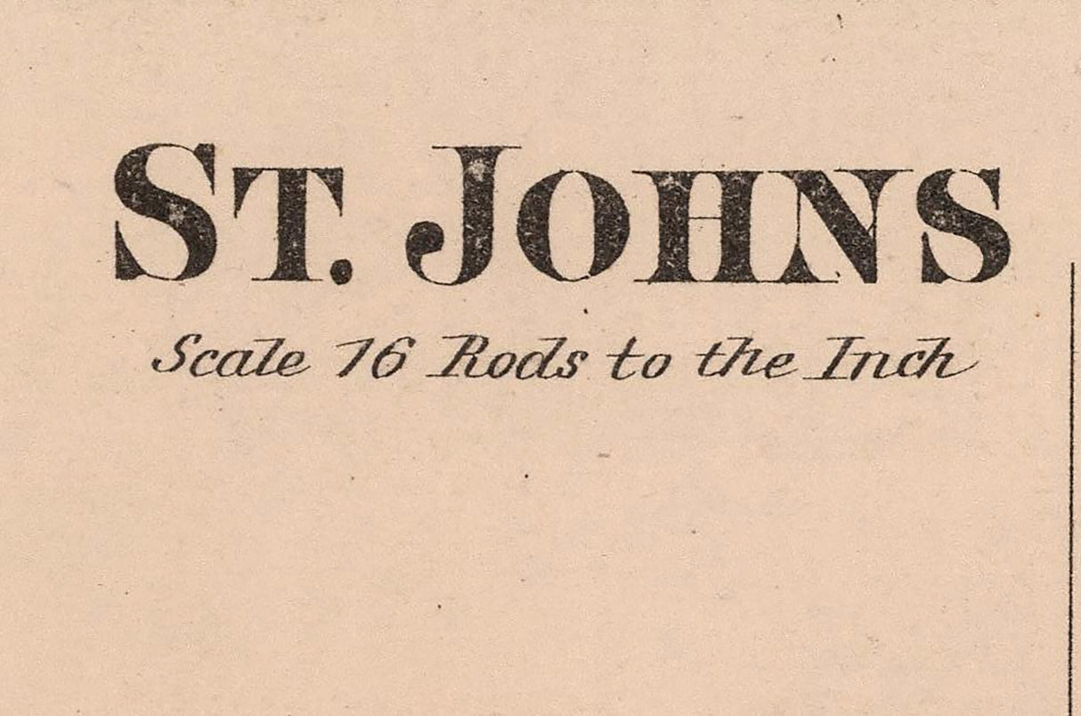 1880 Town Map of St Johns Auglaize County Ohio