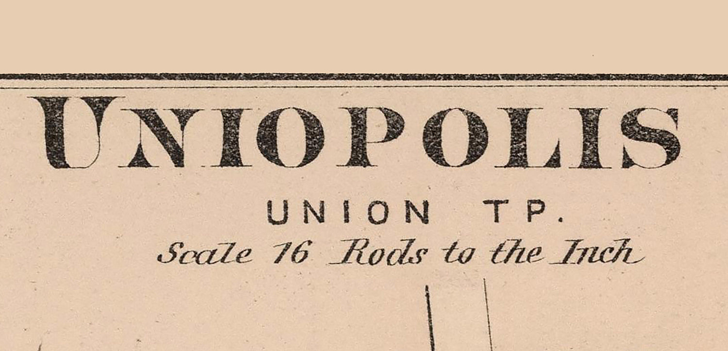 1880 Town Map of Uniopolis Auglaize County Ohio
