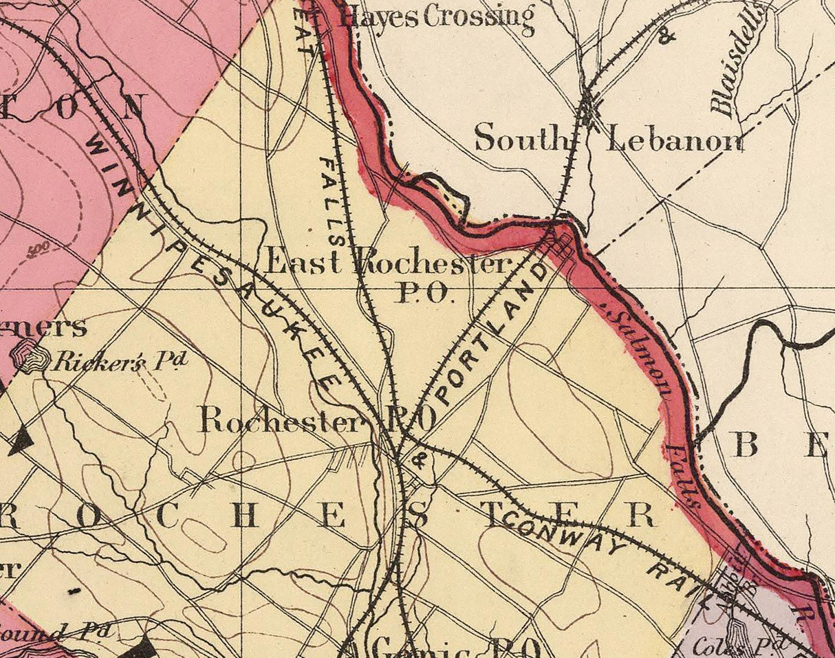1877 Map of Strafford County New Hampshire