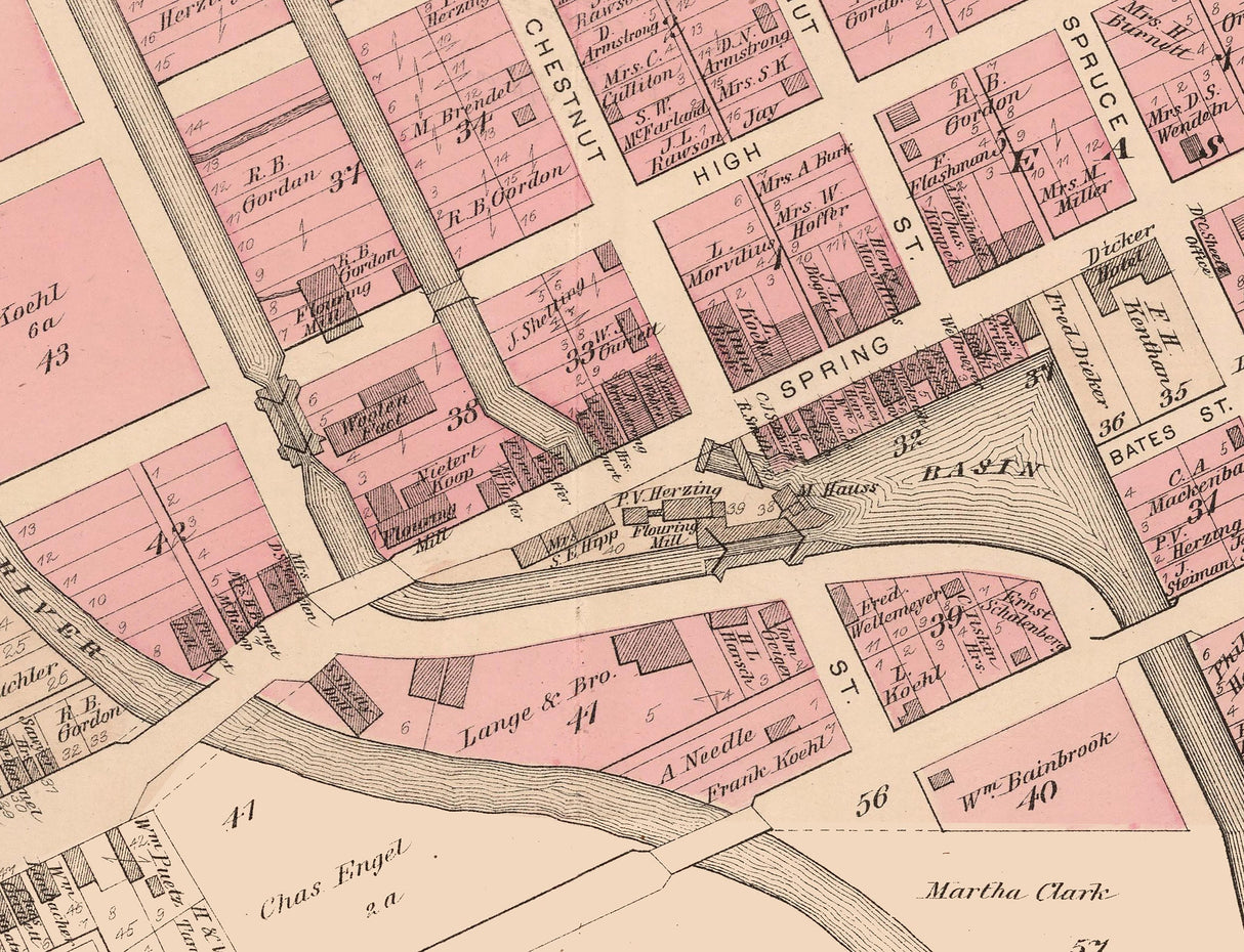 1880 Map of St Marys Auglaize County Ohio