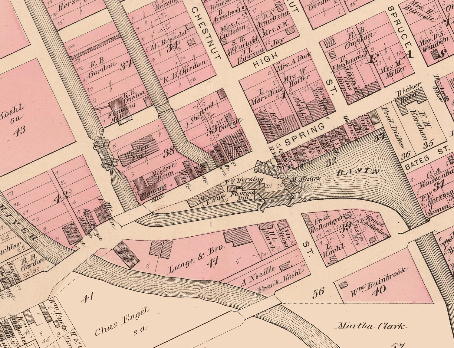 1880 Map of St Marys Auglaize County Ohio