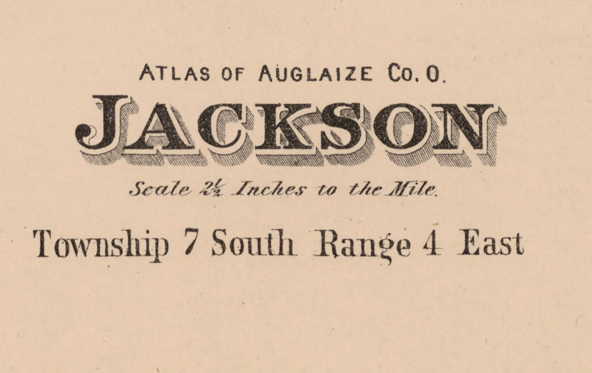 1880 Map of Jackson Township Auglaize County Ohio