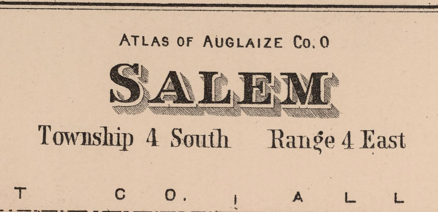 1880 Map of Salem Township Auglaize County Ohio