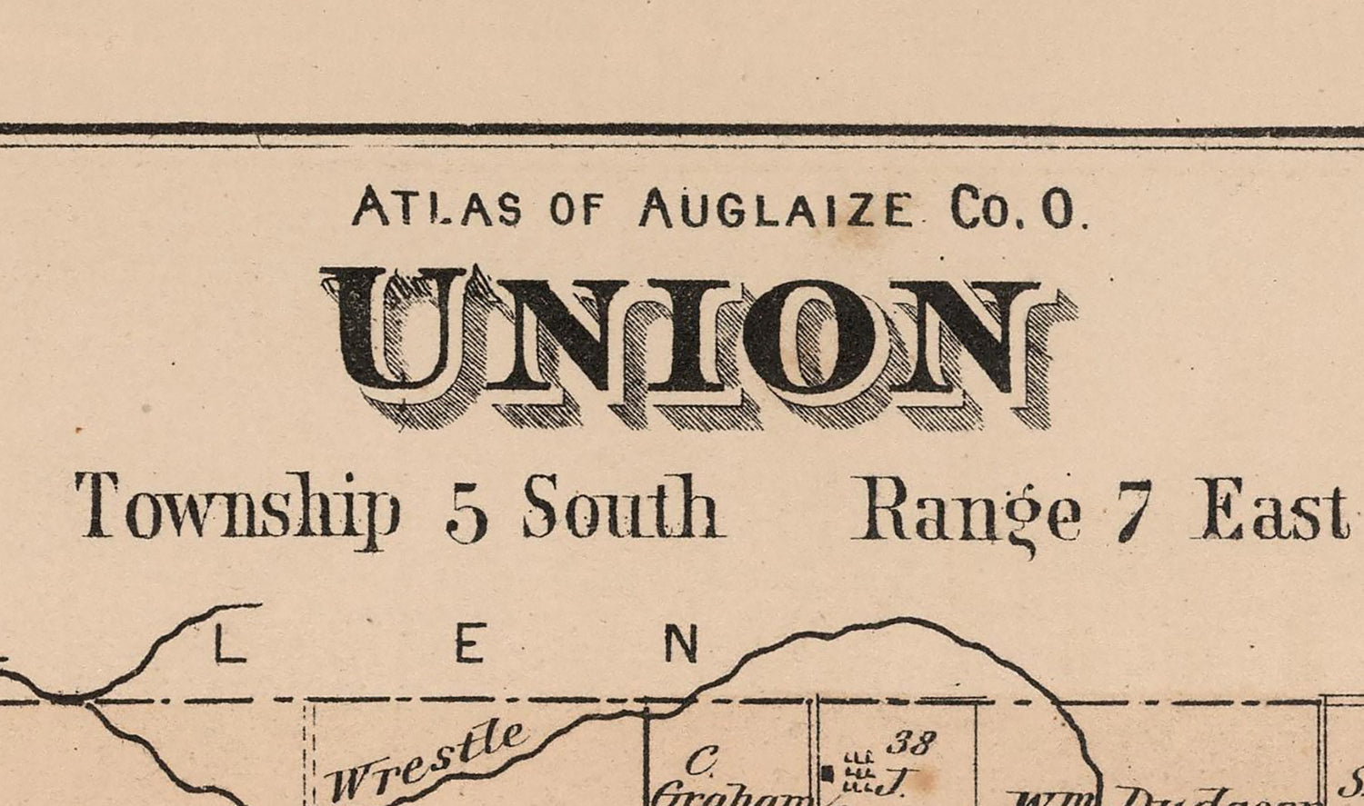 1880 Map of Union Township Auglaize County Ohio