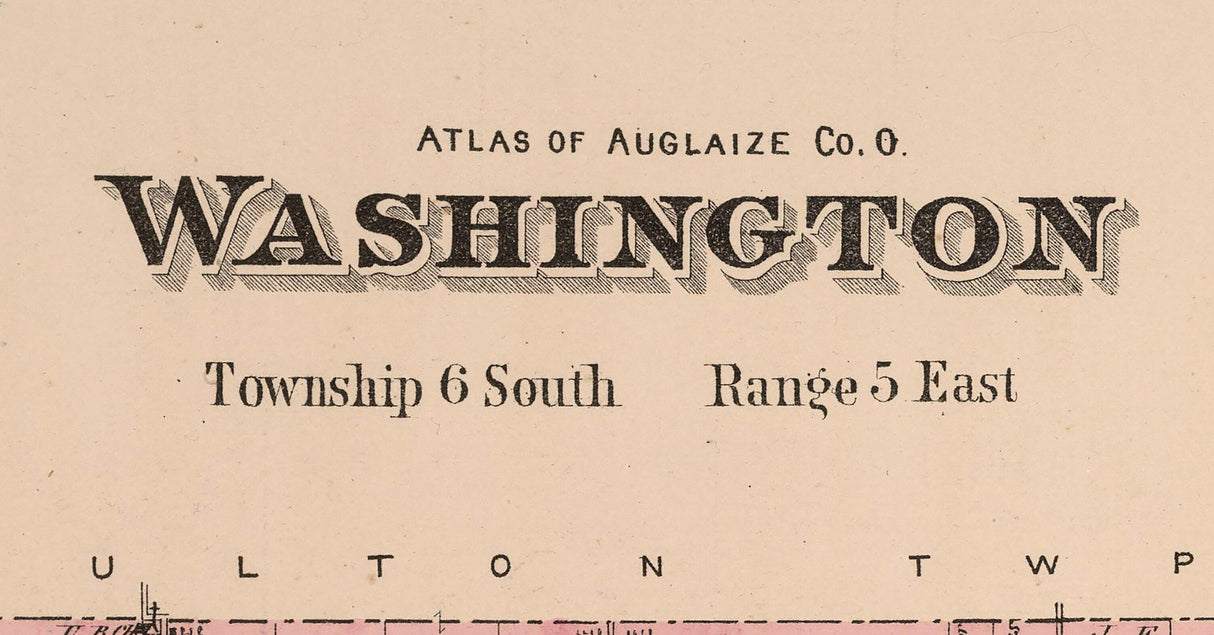 1880 Map of Washington Township Auglaize County Ohio