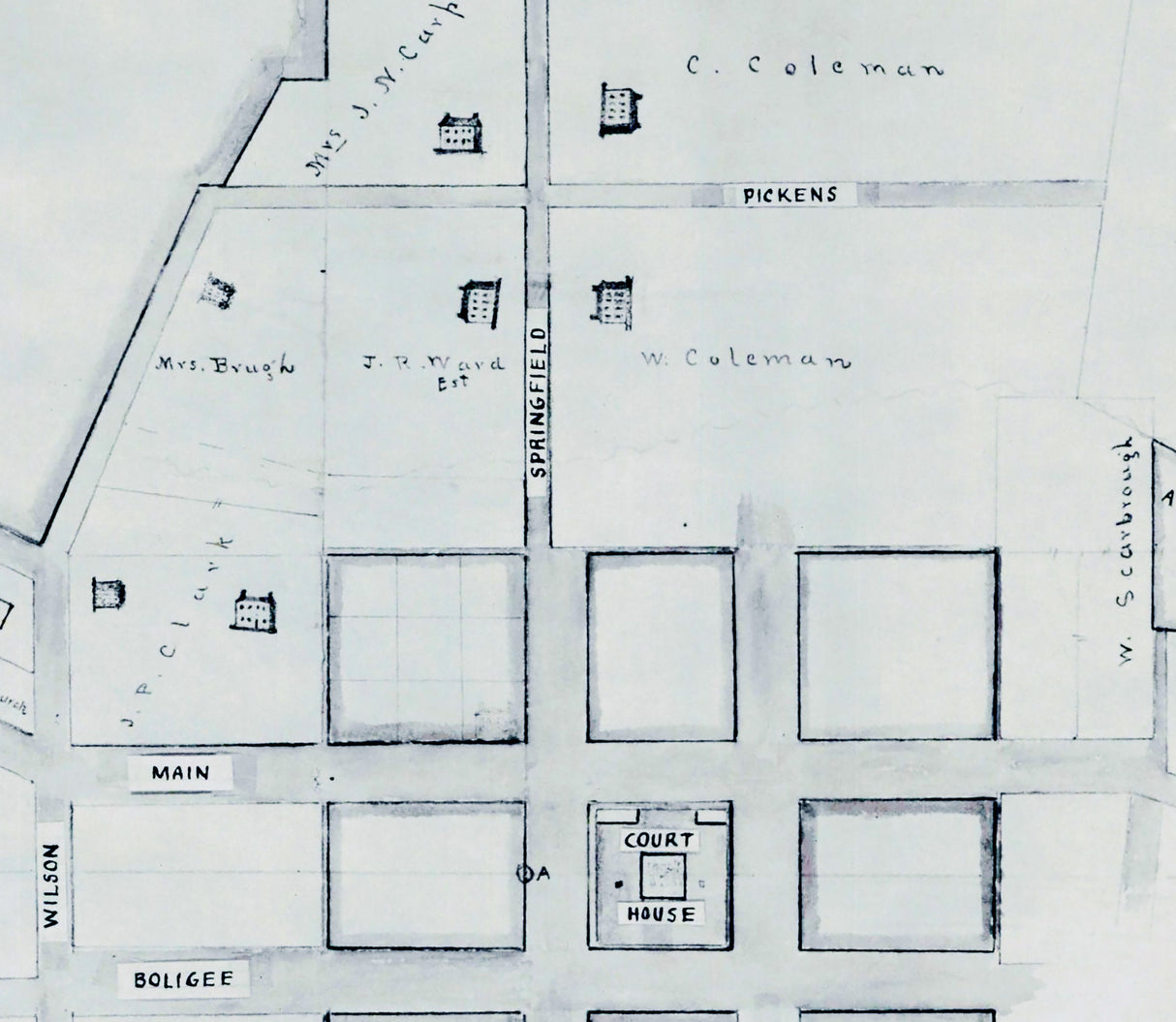 1859 Map of Eutaw Greene County Alabama