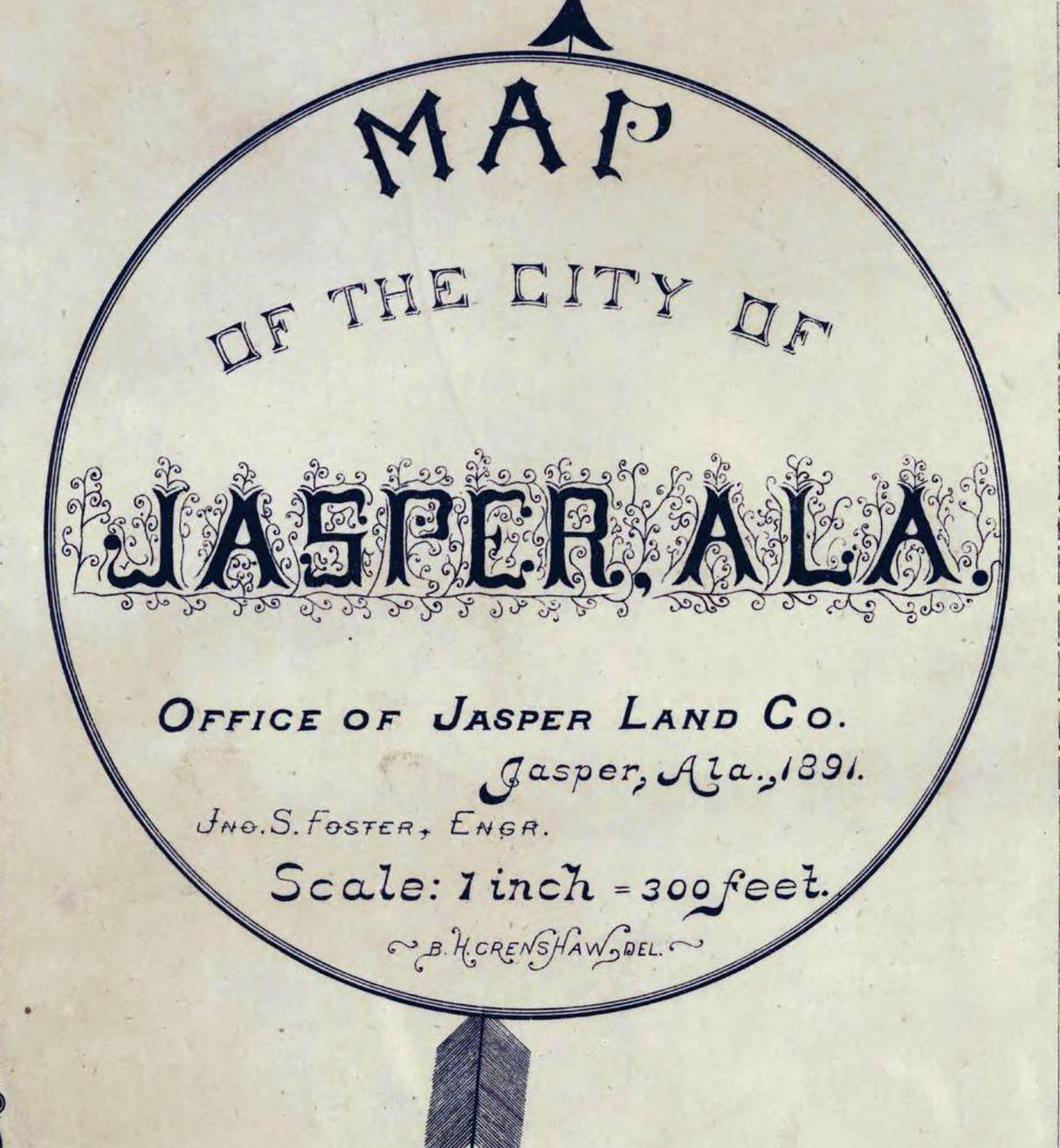 1891 Map of Jasper Alabama