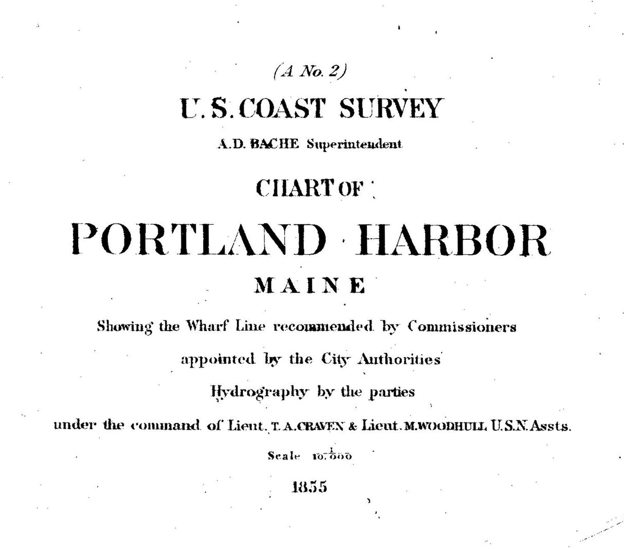 1855 Nautical Chart of Portland Harbor Maine