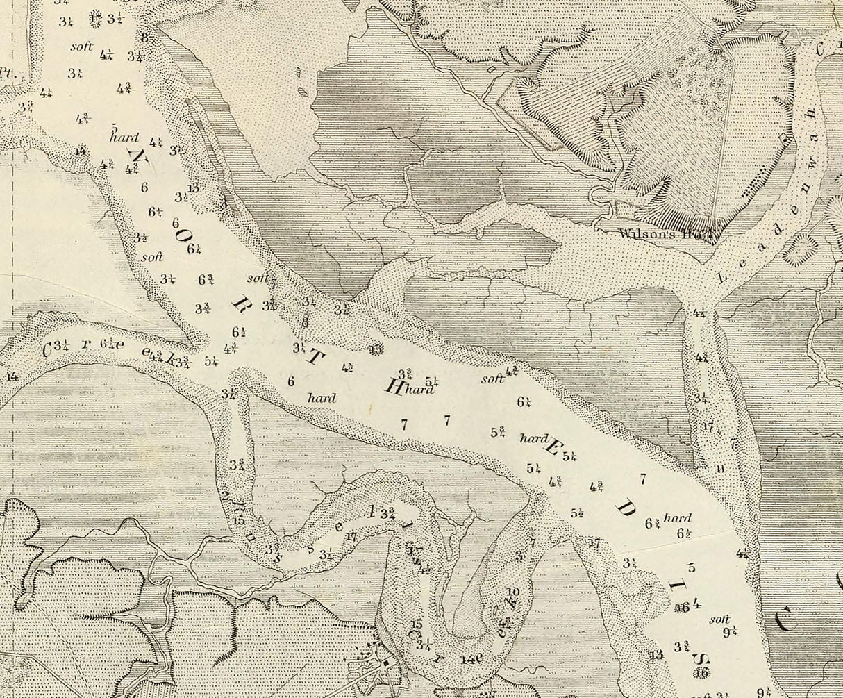1853 Nautical Chart of the North Edisto River South Carolina