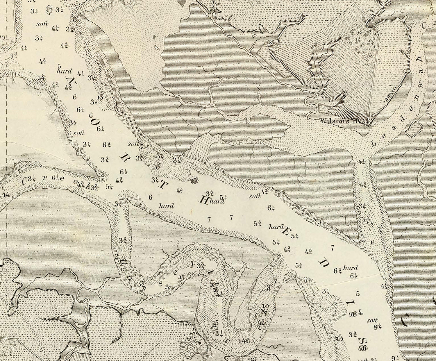 1853 Nautical Chart of the North Edisto River South Carolina