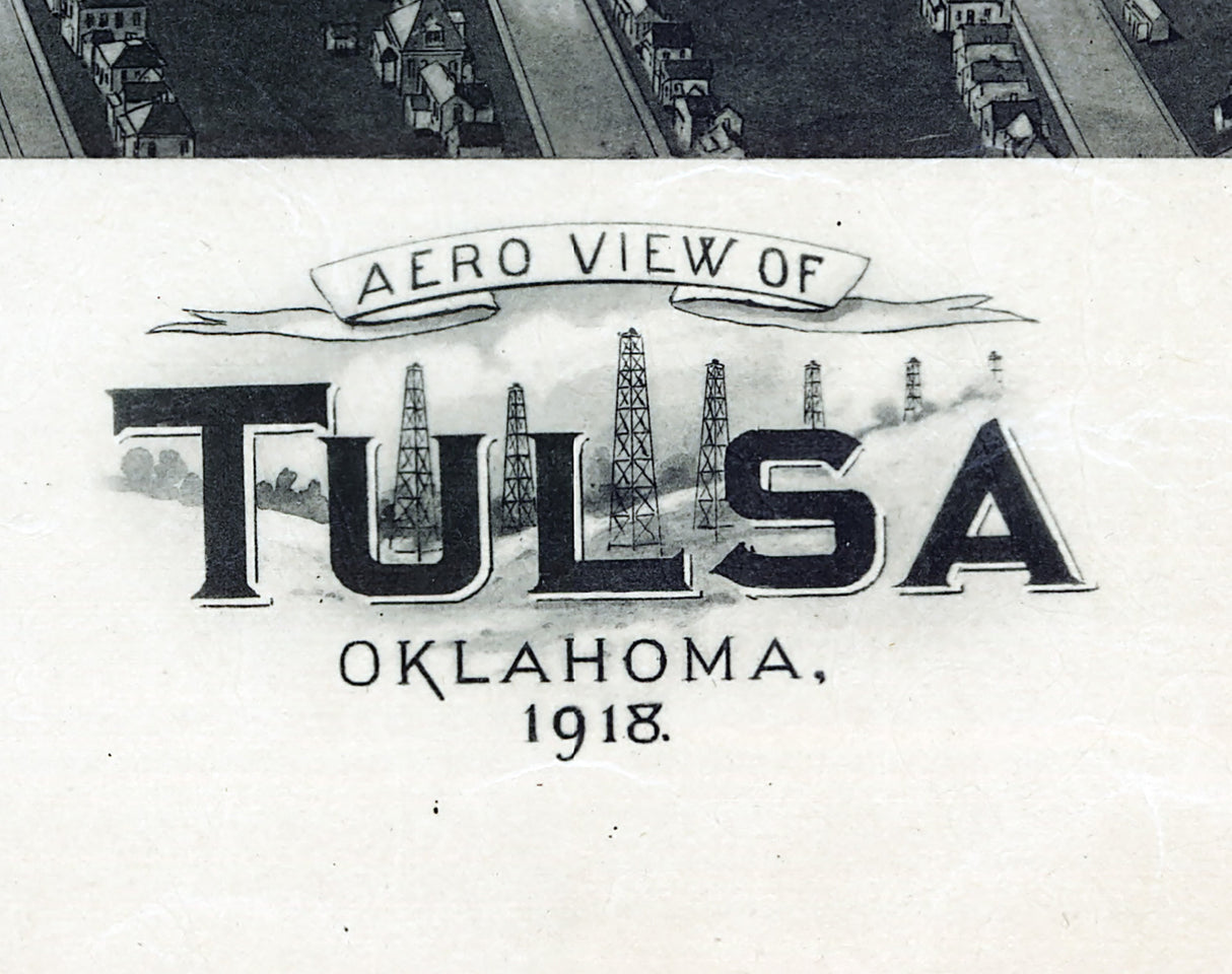 1911 Panoramic Map of Tulsa Oklahoma