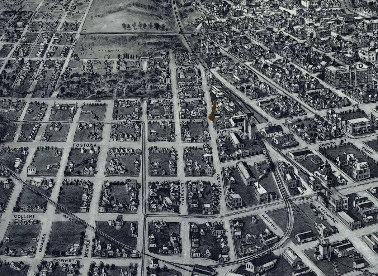 1911 Panoramic Map of Tulsa Oklahoma