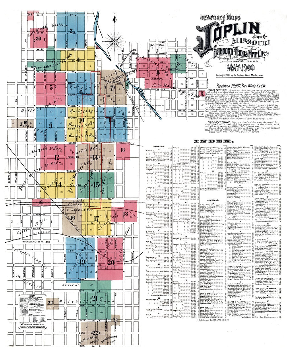 1900 Town Map of Joplin Missouri