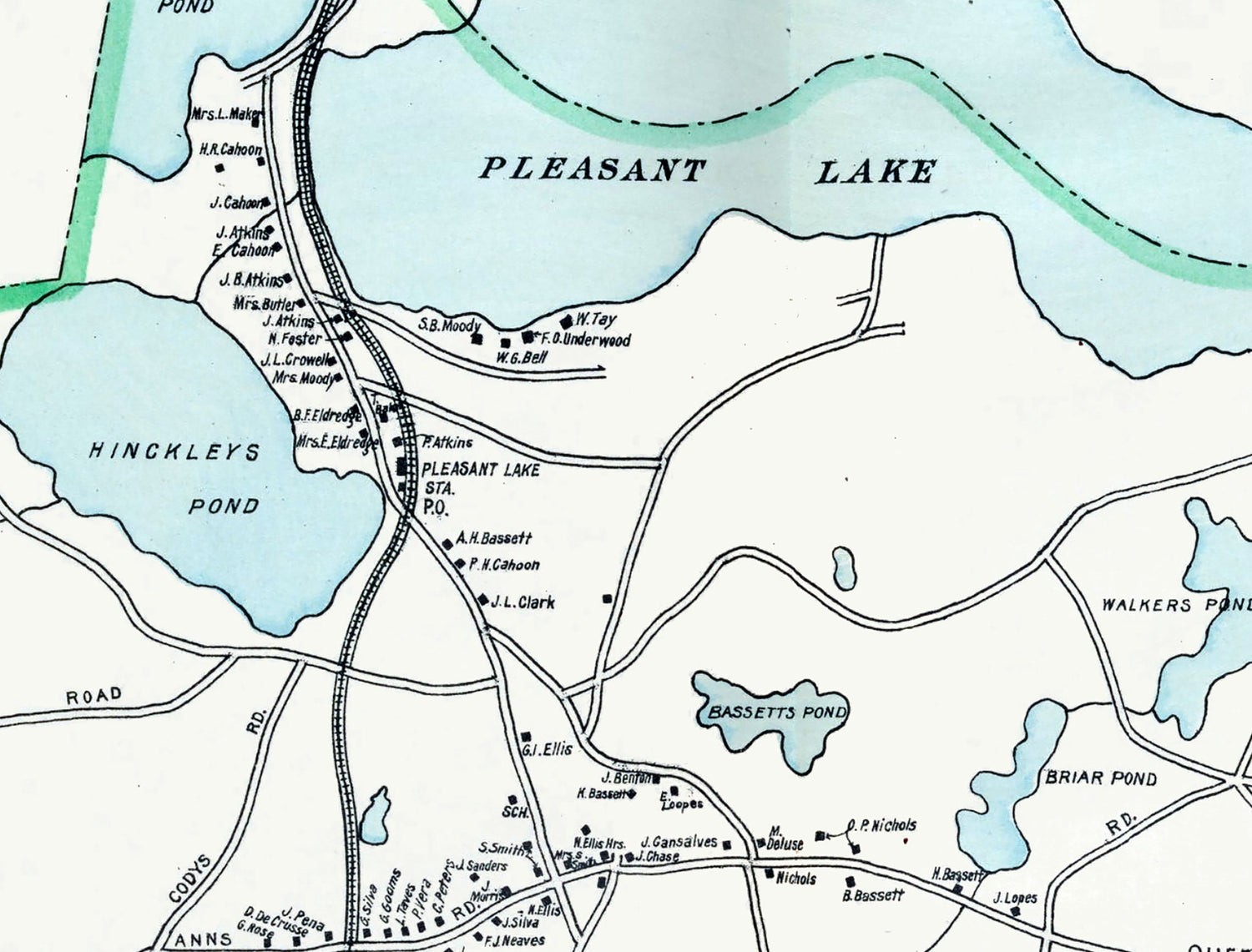 1910 Map of Harwich Barnstable County Massachusetts