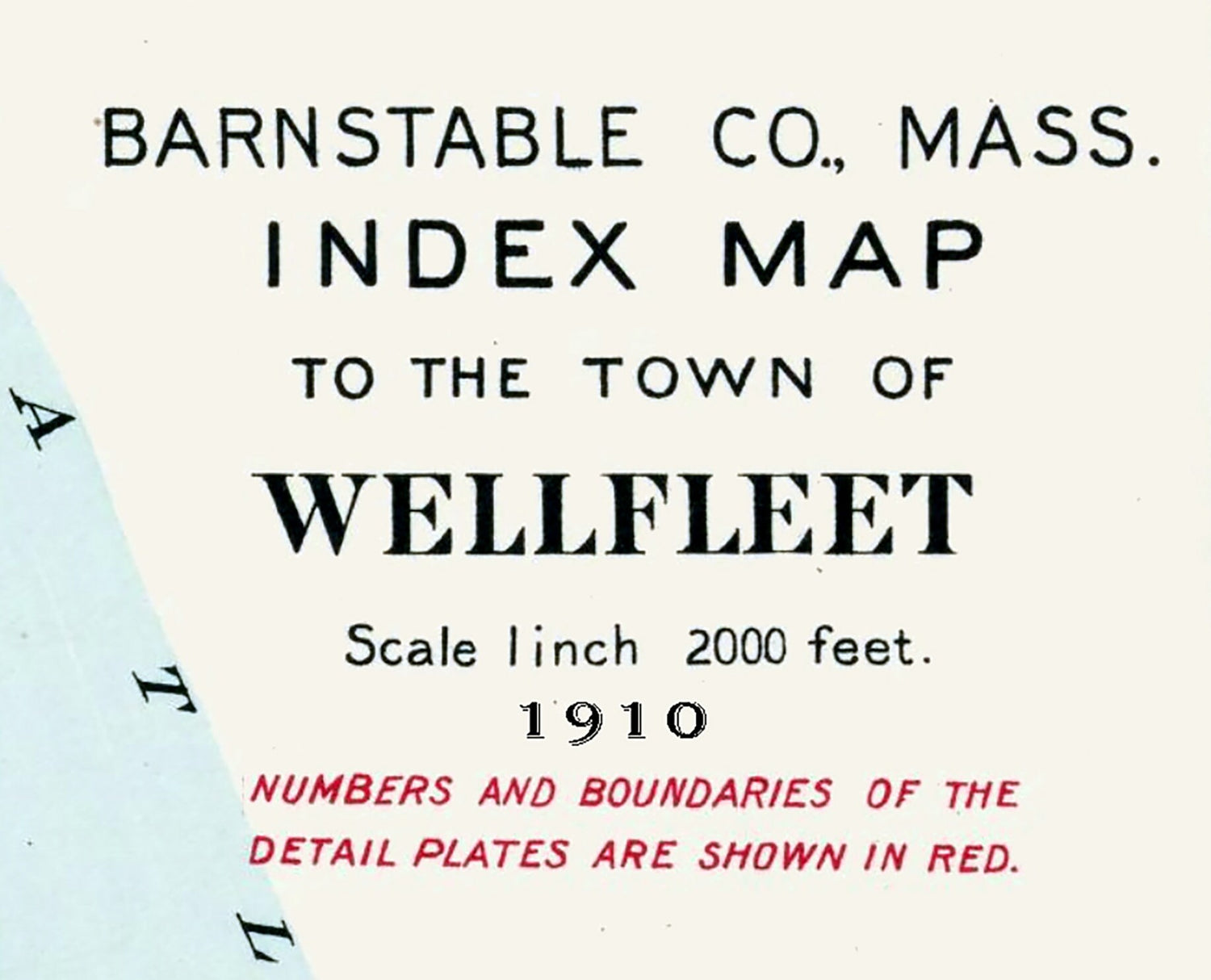 1910 Map of Wellfleet Barnstable County Massachusetts