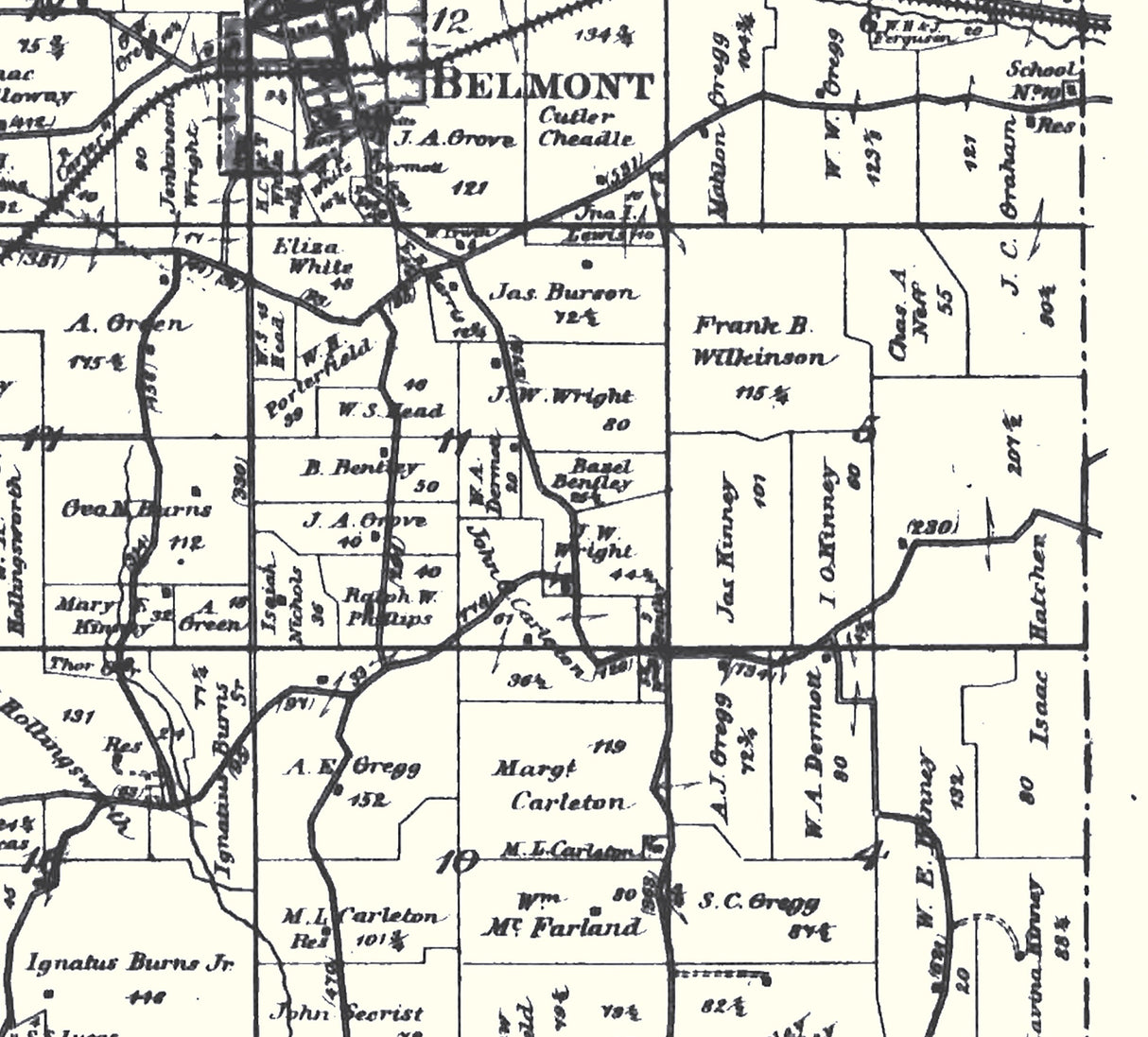 1888 Map of Goshen Township Belmont County Ohio