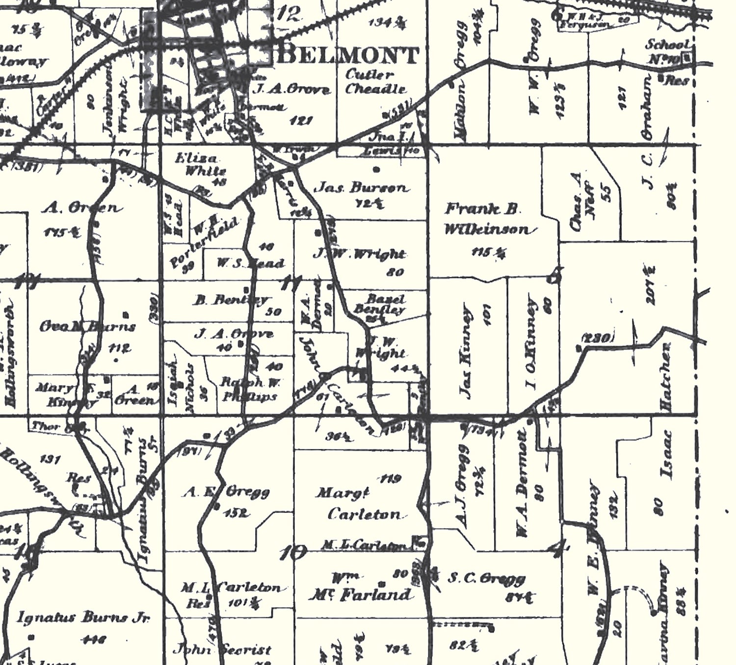 1888 Map of Goshen Township Belmont County Ohio
