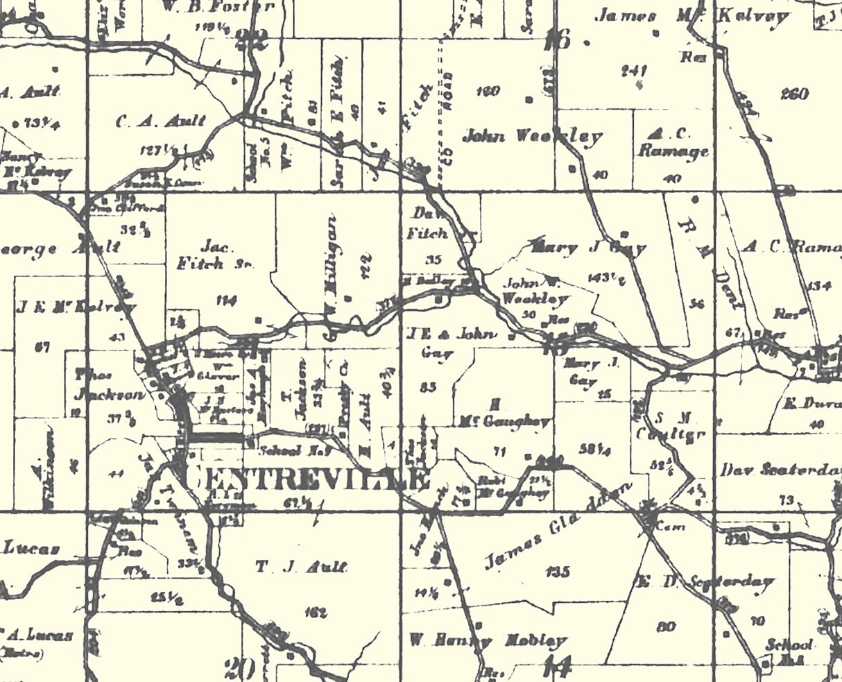 1888 Map of Smith Township Belmont County Ohio