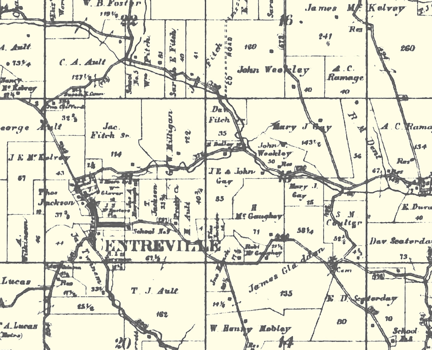 1888 Map of Smith Township Belmont County Ohio