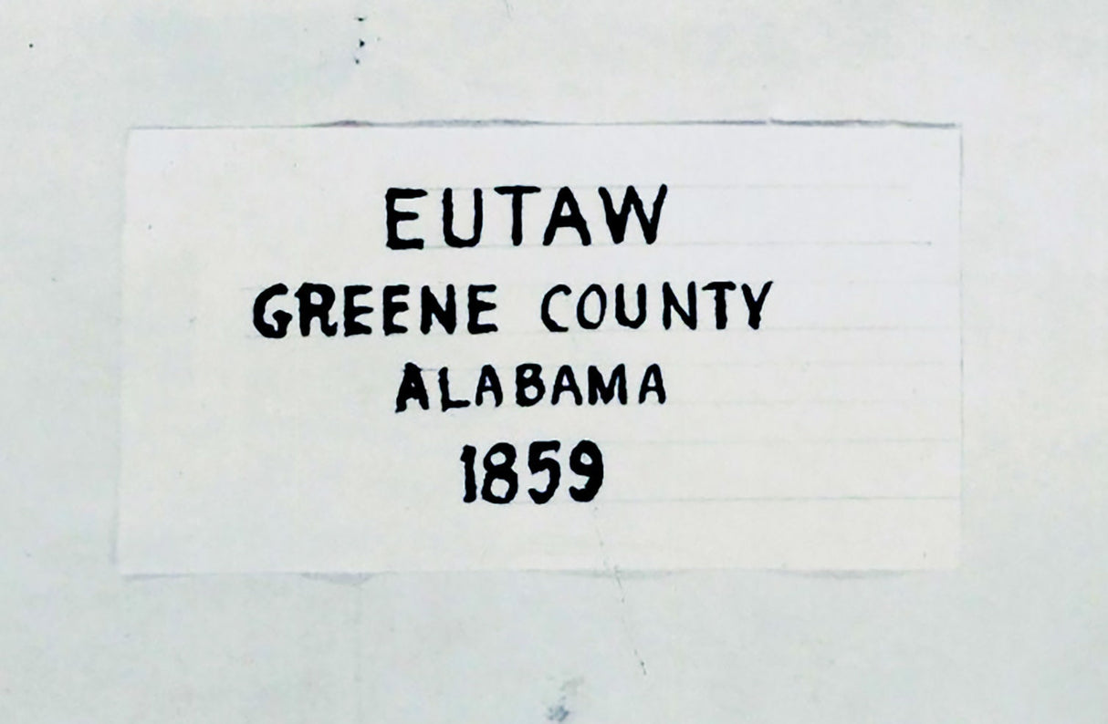 1859 Map of Eutaw Greene County Alabama