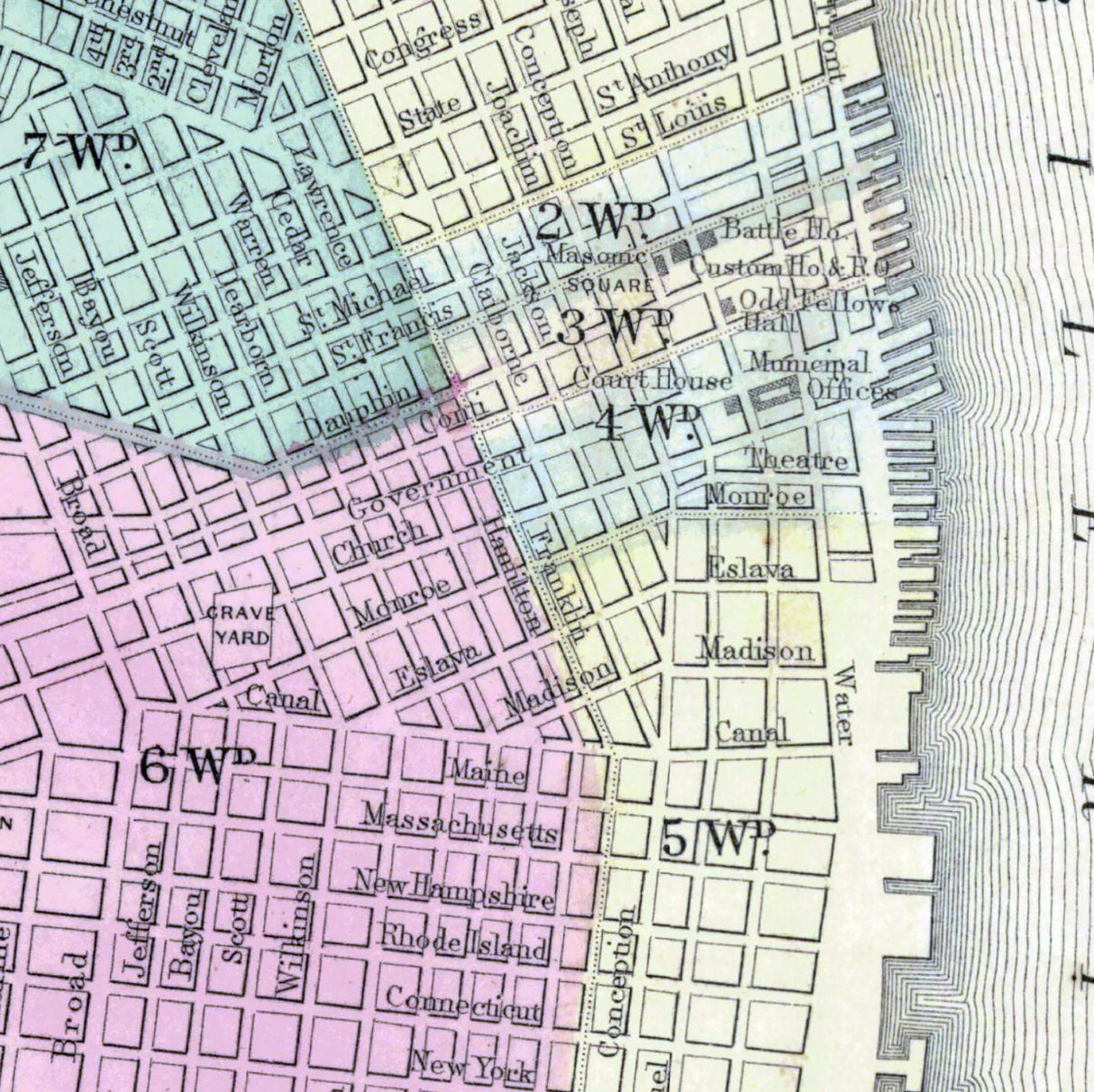 1867 Map of Mobile Alabama
