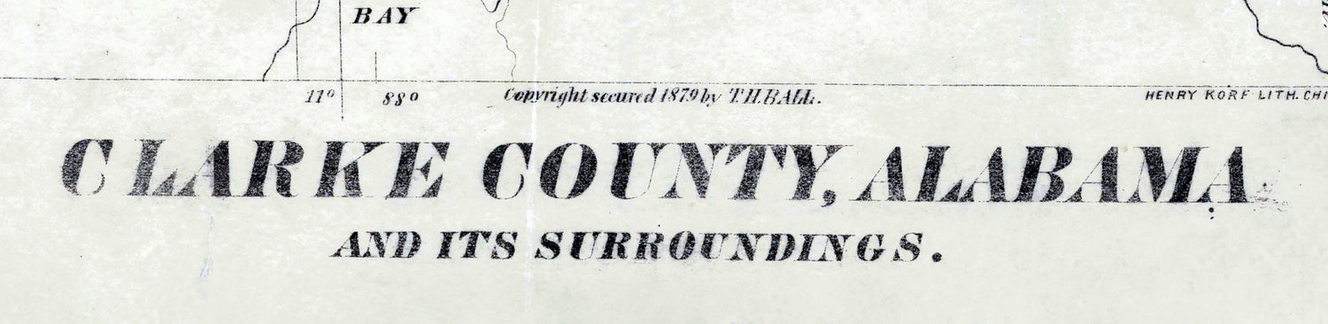 1878 Map of Clarke County Alabama