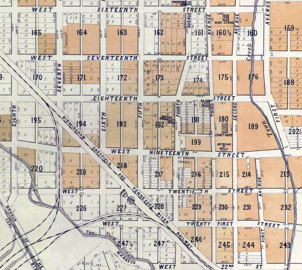 1891 Map of Jasper Alabama