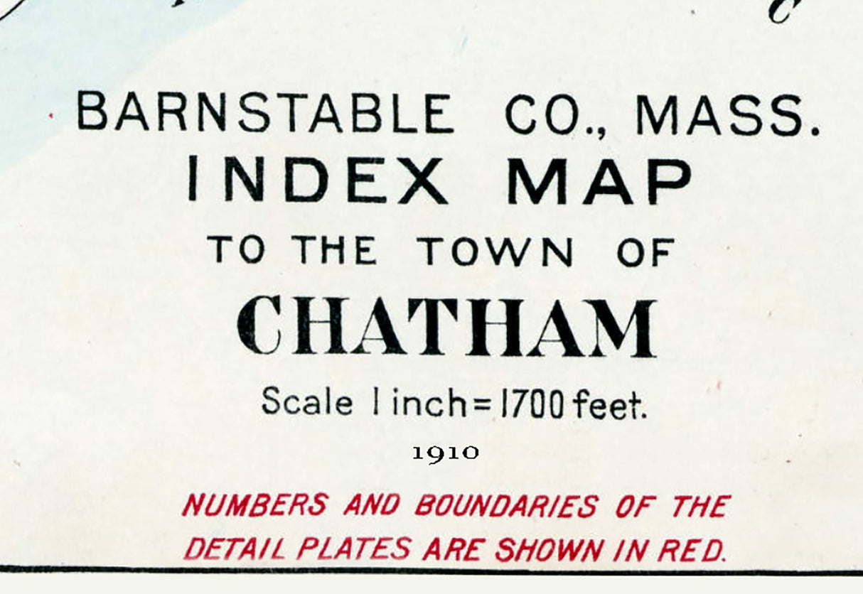 1910 Map of Chatham Barnstable County Massachusetts