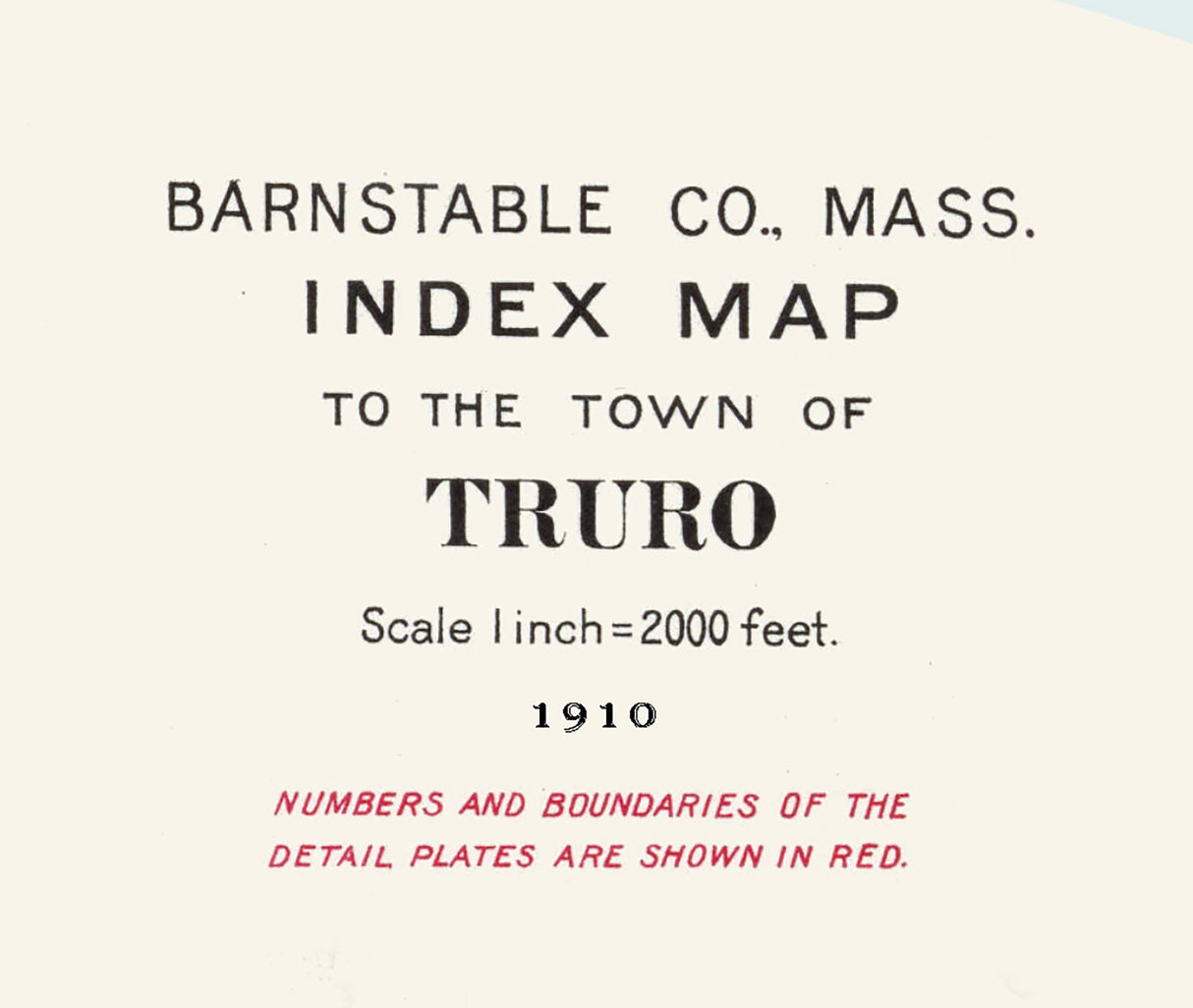1910 Map of Truro Barnstable County Massachusetts