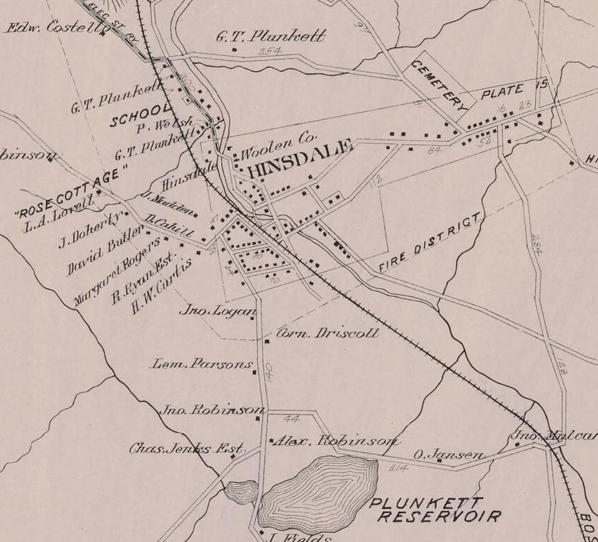 1904 Map of Hinsdale Berkshire County Massachusetts