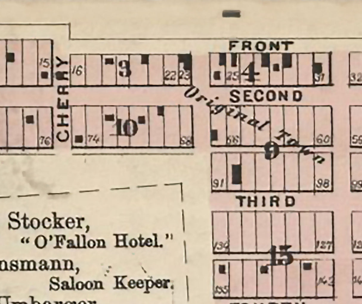 1863 Map of O'Fallon Saint Clair County Illinois