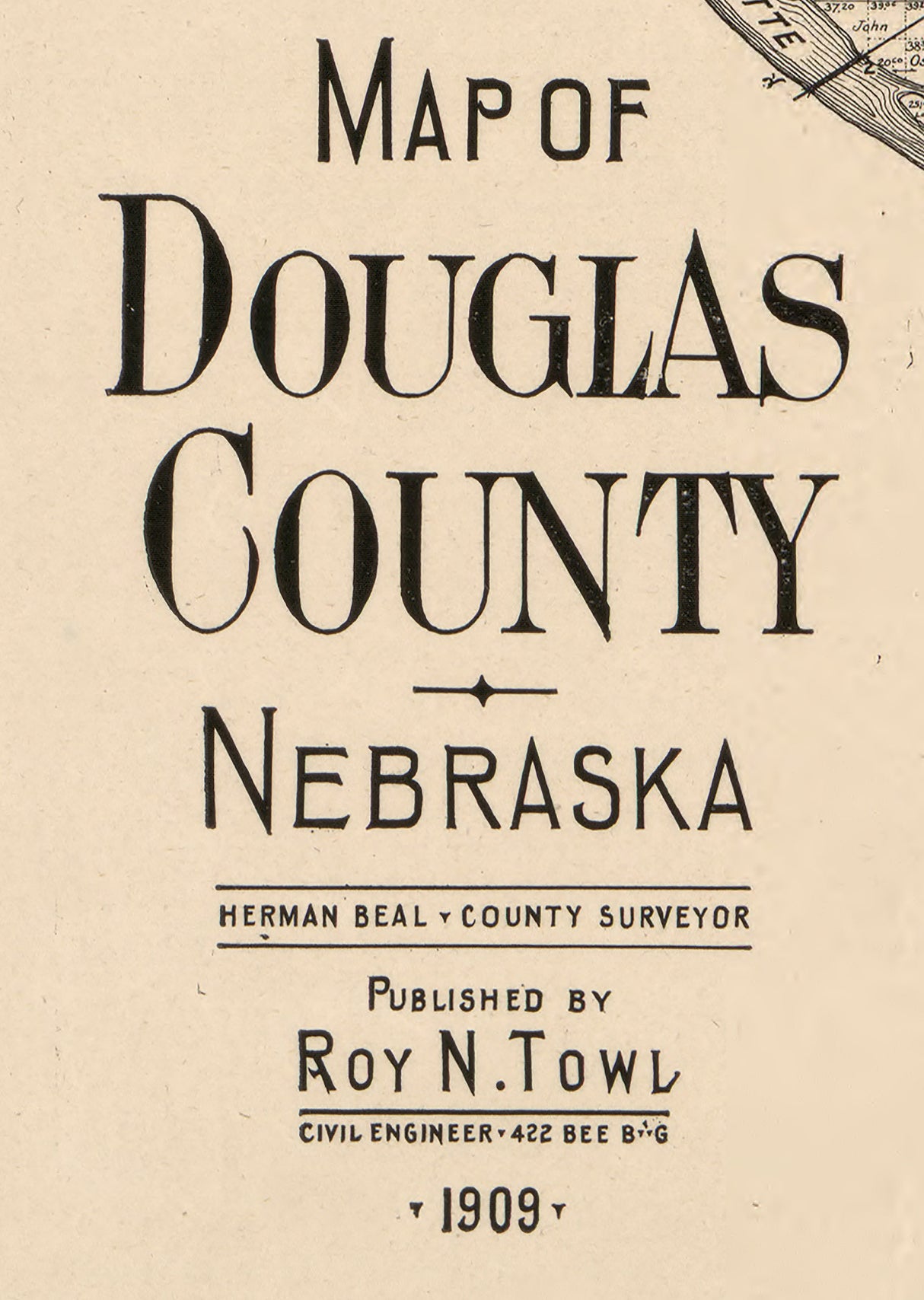 1909 Map of Douglas County Nebraska