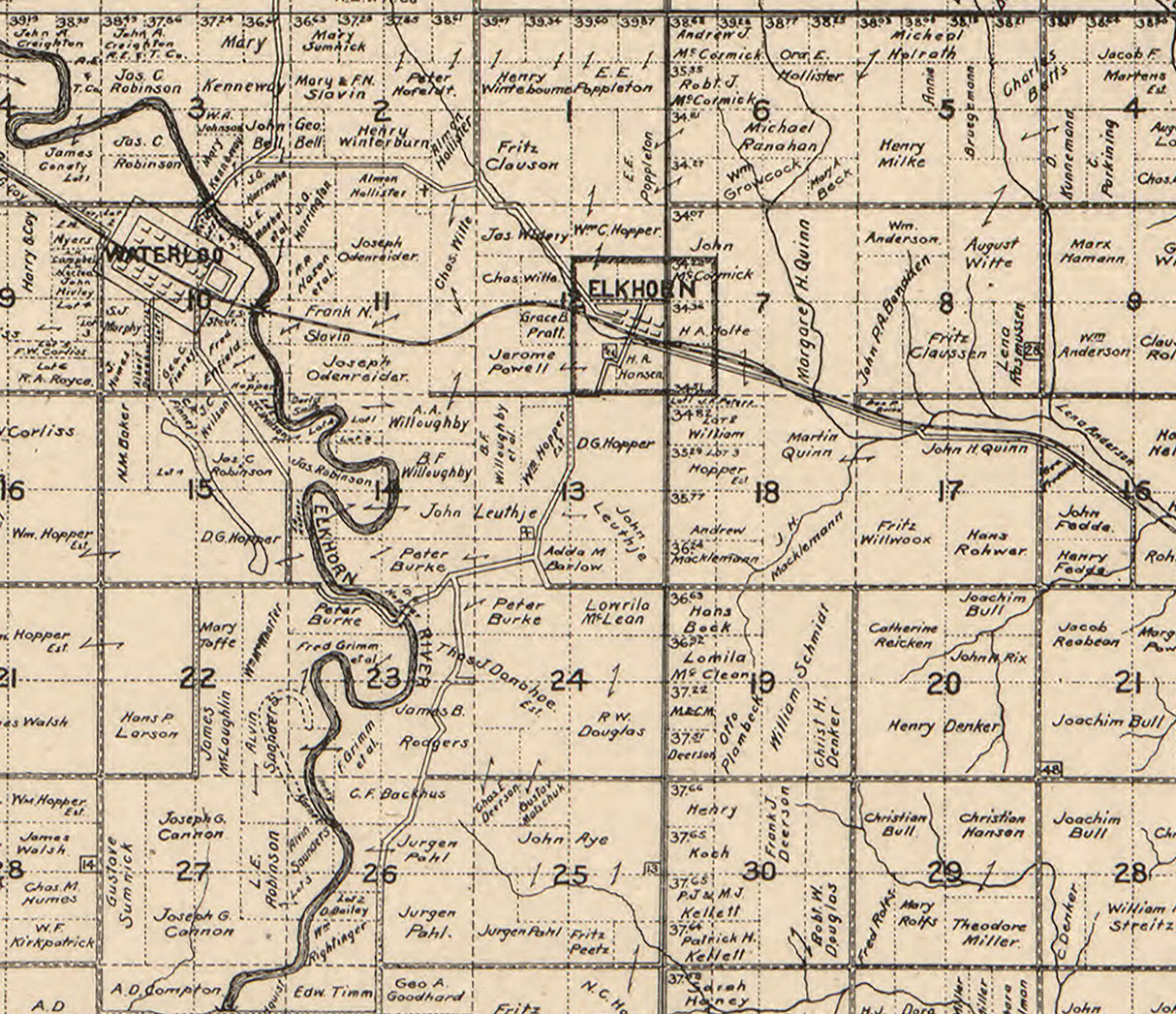 1909 Map of Douglas County Nebraska