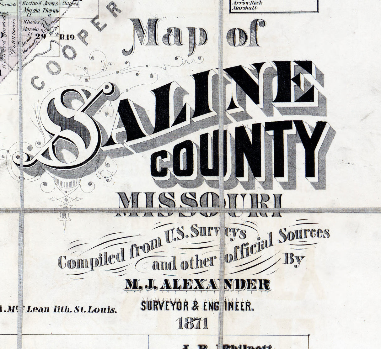 1871 Map of Saline County Missouri