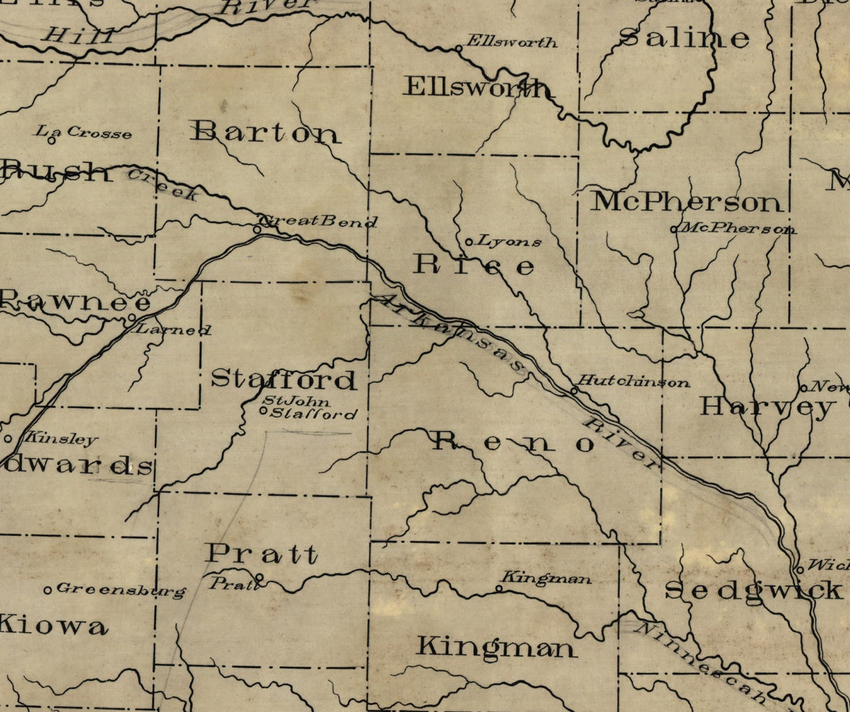1893 Map of Kansas