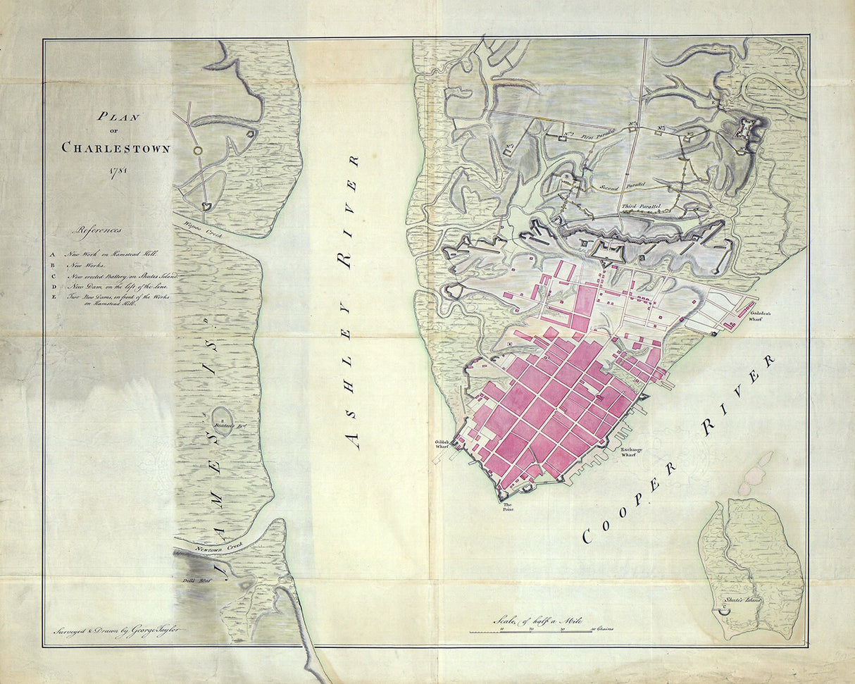 1781 Map of Charleston South Carolina