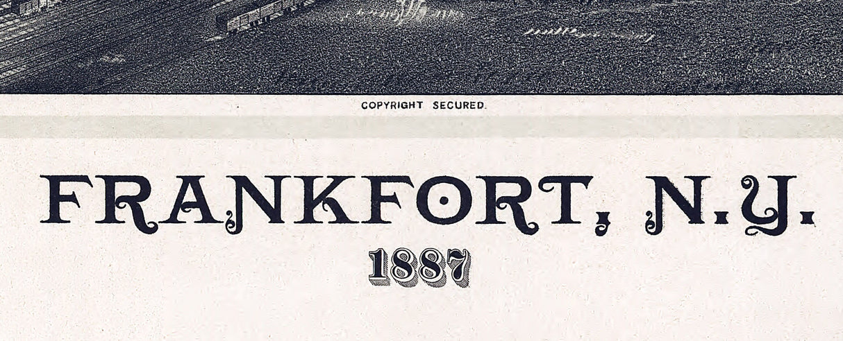 1887 Panoramic Map of Frankfort New York