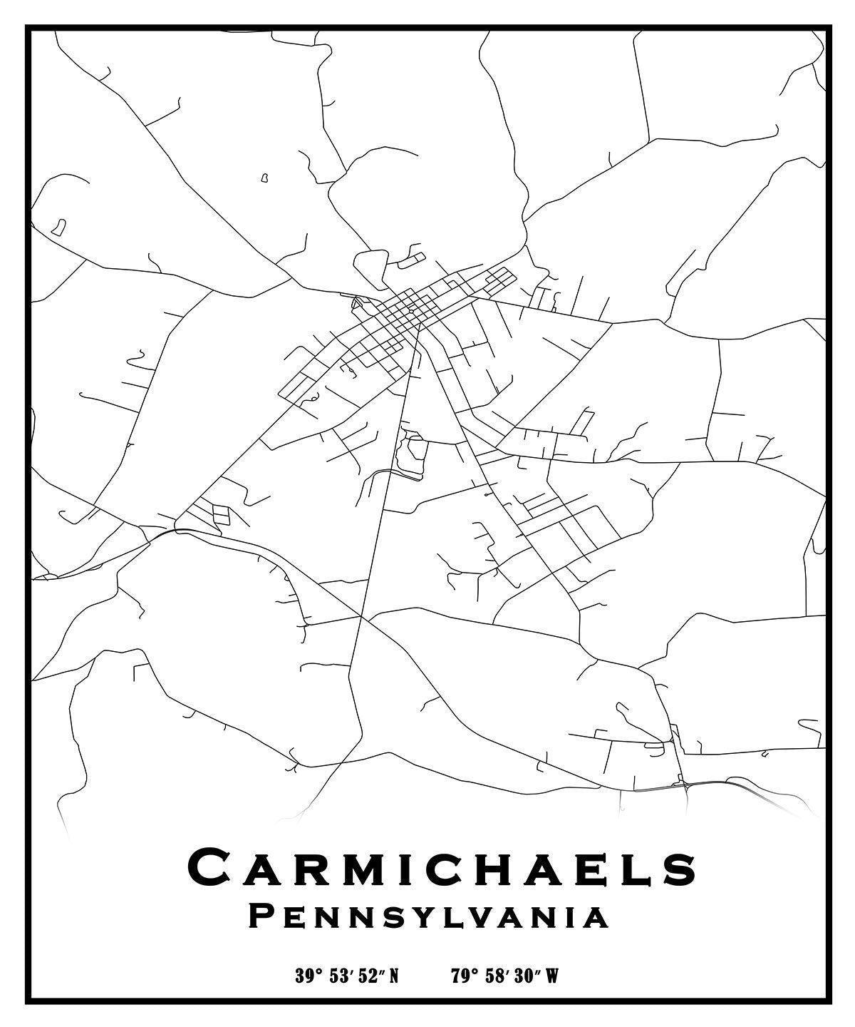 Carmichaels Pennsylvania Map