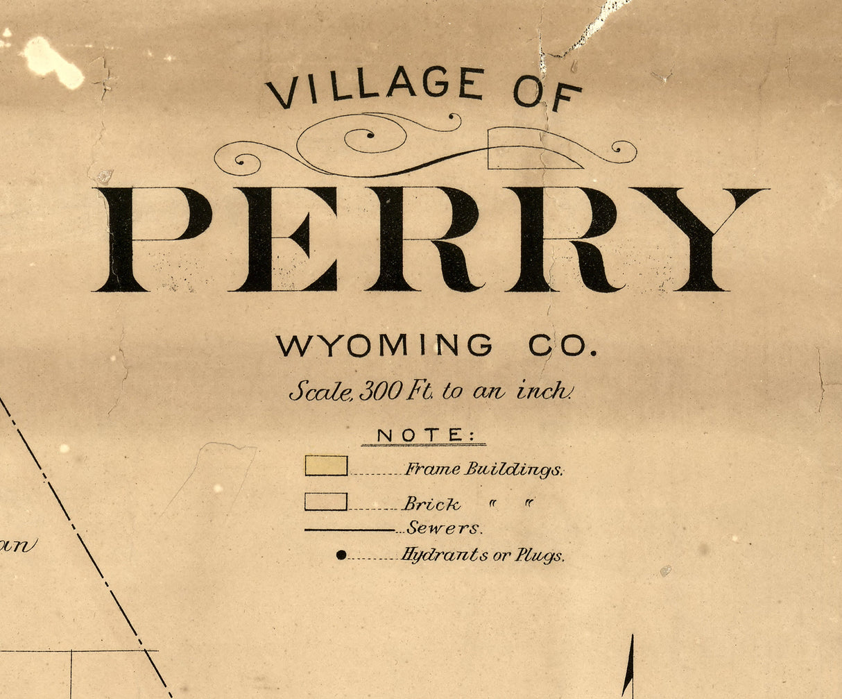 1902 Map of Perry Wyoming County New York