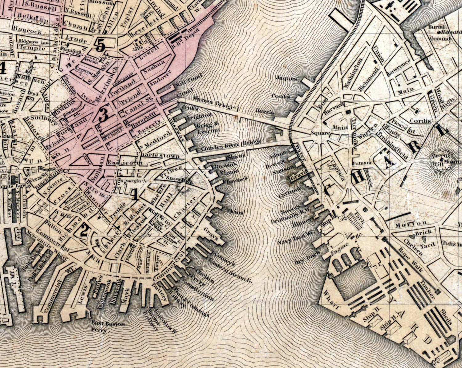 1841 Map of Boston Massachusetts