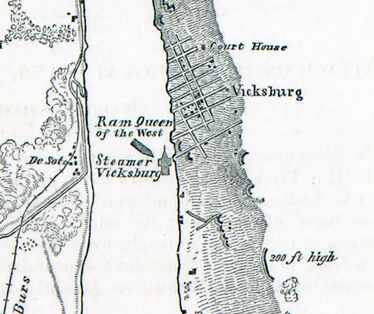 1863 Map of Vicksburg and vicinity Mississippi