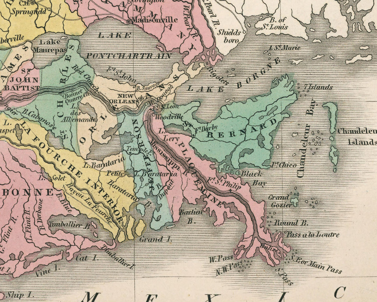 1827 Map of Louisiana