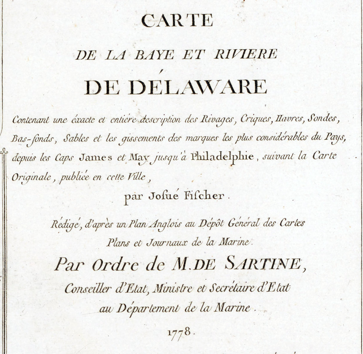 1778 Map of Delaware River Entrance