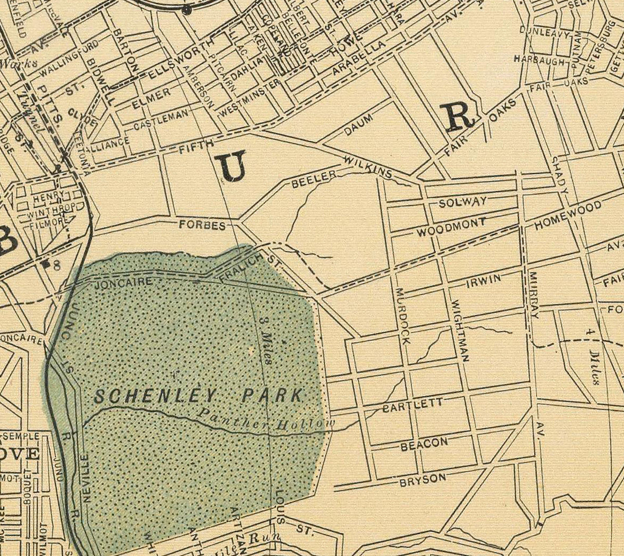 1891 Map of Pittsburgh Pennsylvania