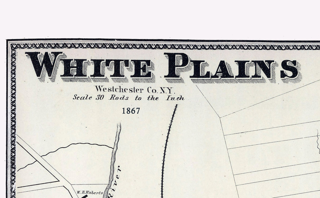 1867 Map of White Plains Westchester County New York