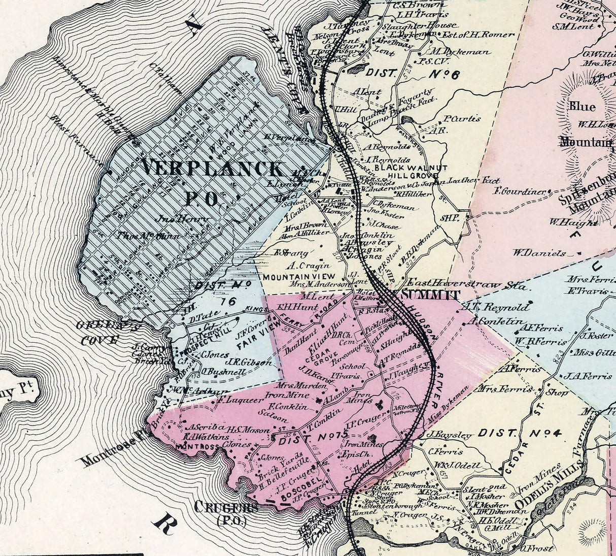 1867 Map of Cortlandt Westchester County New York