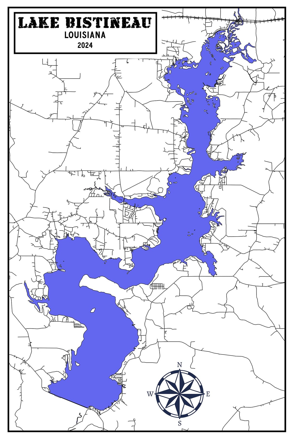 2024 Map of Lake Bistineau Louisiana Bienville Bossier and Webster Parish