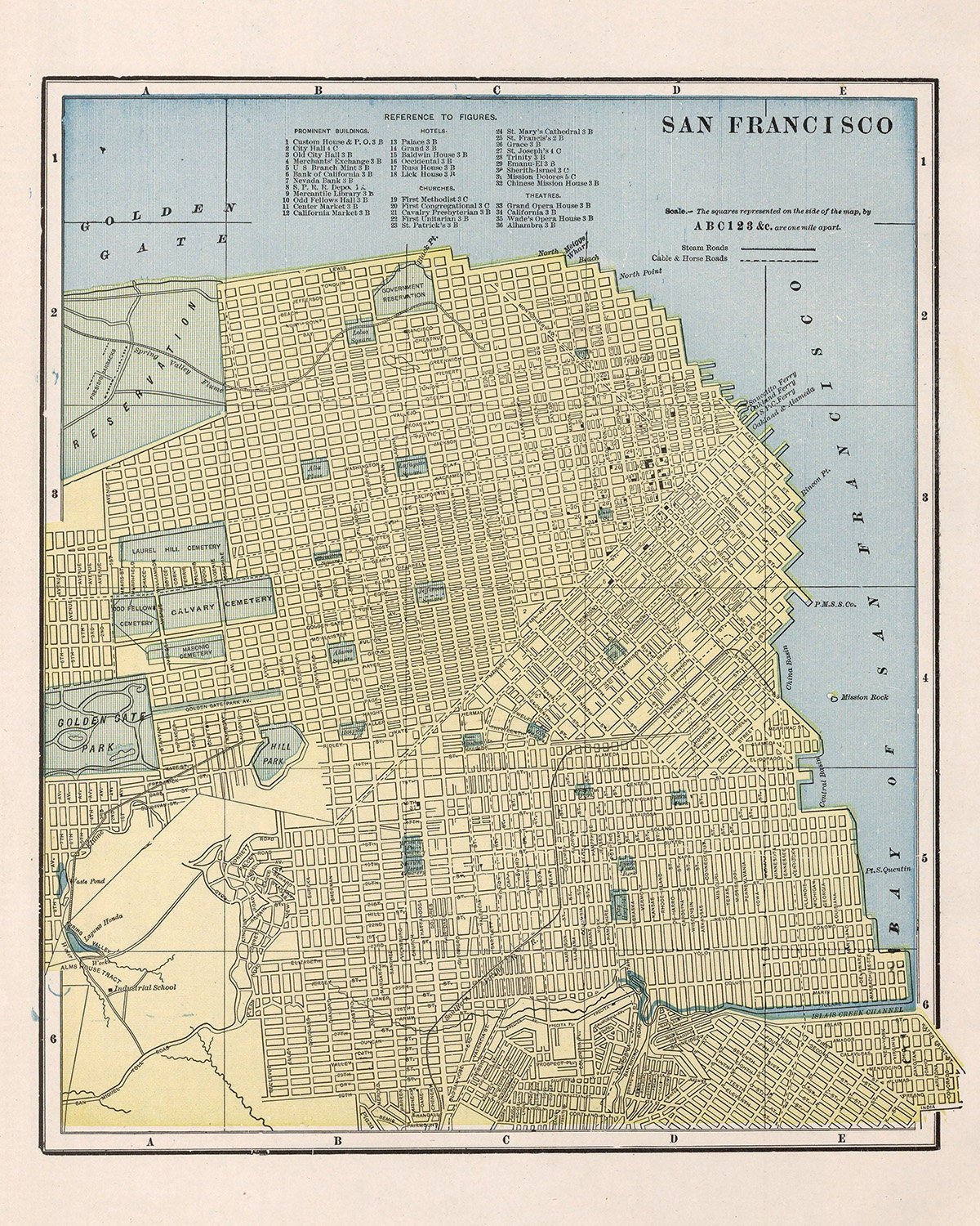 1899 Map of San Francisco California